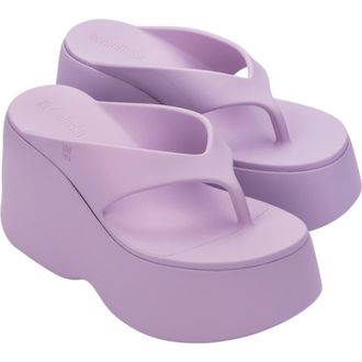 Melissa Platform Wedge Flip Flop in Lilac at Nordstrom, Size 10