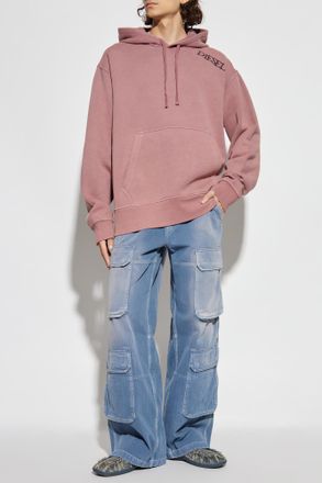 Diesel Hoodie S-MACS-HOOD-T2, Mens, Pink