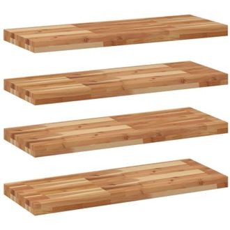 vidaXL Estante Flotante 4 Uds Madera Acacia Acabado Aceite 100x30x4 Cm Vidaxl