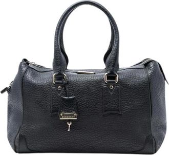 Burberry Pre-owned Handbags, female, Black, Size: ONE SIZE Pre-owned Gladstone Satchel