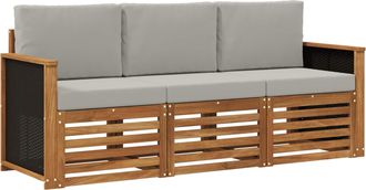 vidaXL Juegos De Sof&aacute;s 3 Uds. Madera De Acacia S&oacute;lida Vidaxl