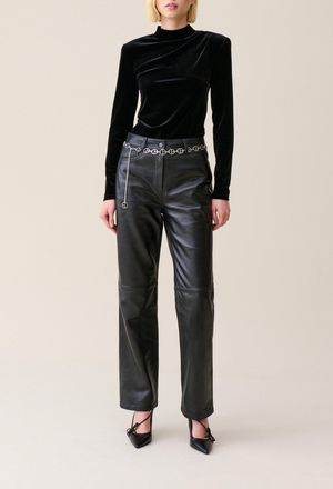 Claudie Pierlot Top cintr&eacute; velours noir