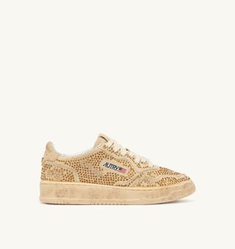 Autry MEDALIST LOW CRYSTAL MICRO RHINESTONES SNEAKERS BRONZE