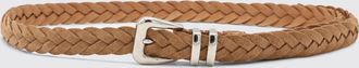Brunello Cucinelli Braided Suede Calfskin Belt