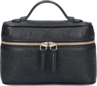 Gucci GG Emblem mini-tas - Zwart