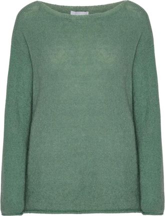 Americandreams Molly LS Star - Dames - Ronde hals truien - Groen - L/Xl - Wol - Truien & Vesten