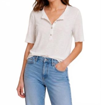 NSF James Short Sleeve Henley Tee In Chalk