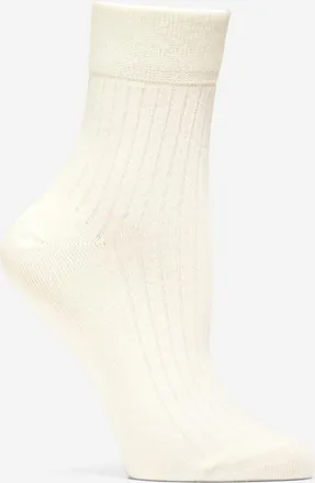 Cole Haan Womens Ribbed Anklet Socks - White