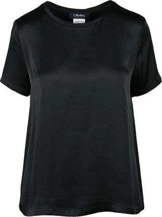 Max Mara Rebecca Blusa in Satin - Dames - T-shirts - Zwart - XL - Satijn - Tops