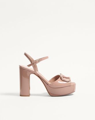 Valentino Garavani Sandalo Con Plateau VLogo Signature In Vernice 115Mm Donna ROSE CANNELLE 35.5