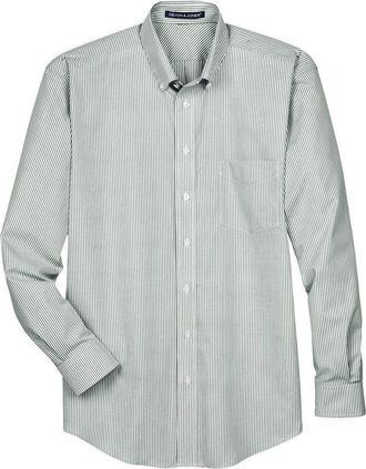 Devon & Jones Crown Collection Banker Stripe Woven Dress Shirt