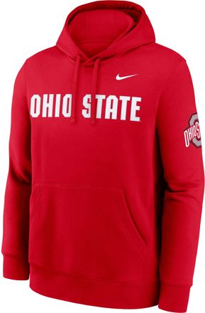 Nike Ohio State Sideline Club Nike Mens College Pullover Hoodie in Red | MKDK65NOH-TVV