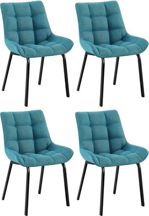 Clp Set De 4 Sillas De Comedor Saranda Turquesa Negro