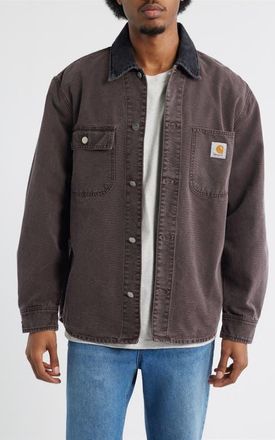 Carhartt Work in Progress Mitch Cotton Canvas Shirt Jacket in Palisander at Nordstrom, Size Xx-Large