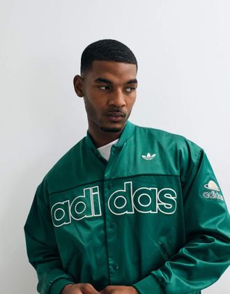 adidas Originals giacca college intrecciata-Verde