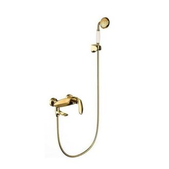 Trade Shop Trade Shop - Kit Completo Rubinetto Miscelatore Vasca Da Bagno + Doccetta Dorata Luxury