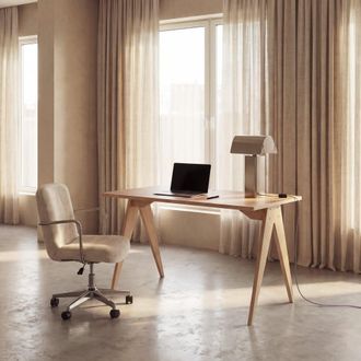 Maisons du monde Escritorio de chapa de roble macizo de 120 cm