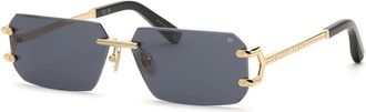 Philipp Plein SPP219M 300Y Mens Sunglasses Gold Size 63