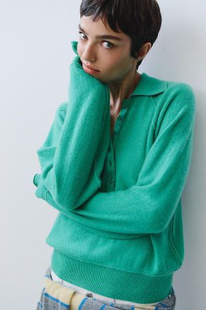 Pilcro 100% Cashmere Henley Sweater
