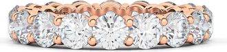 HauteCarat Lab Created Diamond Single Prong 18K Gold Eternity Band Ring in Rose Gold at Nordstrom, Size 7.5