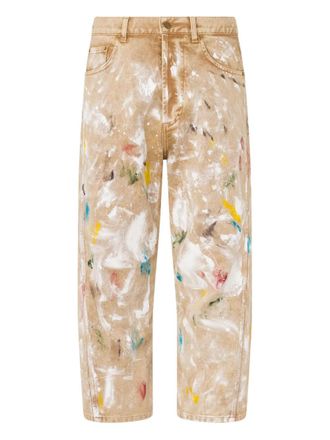 Moschino Cropped Pants With Abstract Paint Splatter Design