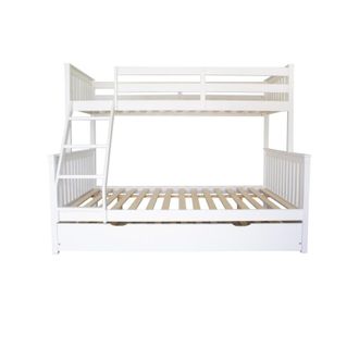 Muemue Letto A Castello Triplo + Elevabile 80 Legno Bianco 135x190/90x190cm