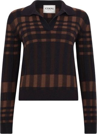 Iceberg Pullover met col - Dames - Truien - Bruin - Maat: XS Wol
