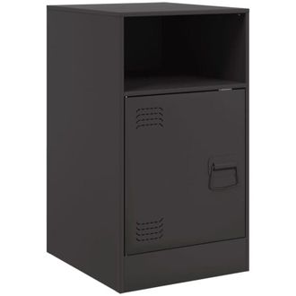 vidaXL Bedside Cabinet Black 34.5x39x62 cm Steel Vidaxl