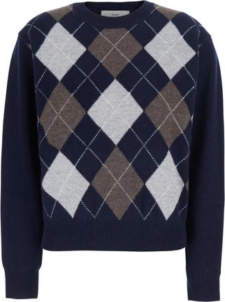 Dunst Argyle Ronde Hals Trui - Dames - Ronde hals truien - Veelkleurig - S - Wol - Truien & Vesten