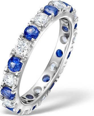 The Diamond Store Sapphire 1.70ct H/SI Diamond Platinum Eternity Ring Item HG20-422UJUS