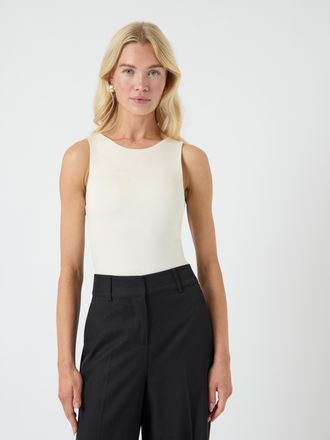 Y.A.S Body Y.A.S YASRUBY SL BODY S. NOOS, Damen, Gr. L (40), N-Gr, weiss (star wei&szlig;), Jersey, Obermaterial: 93% Polyamid, 7% Elasthan, unifarben, figurbeton