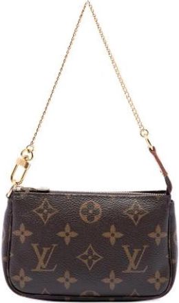 Louis Vuitton Tweedehands Canvas Louis Vuitton tassen - Dames - Vintage Mini Tas - Bruin - ONE Size - Vintage