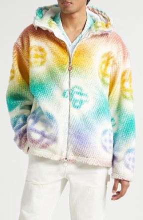 Casablanca Halftone Monogram Fleece Jacket at Nordstrom, Size X-Large