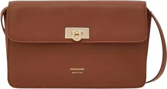 Ferragamo Brown Gancini Mini Crossbody Bag