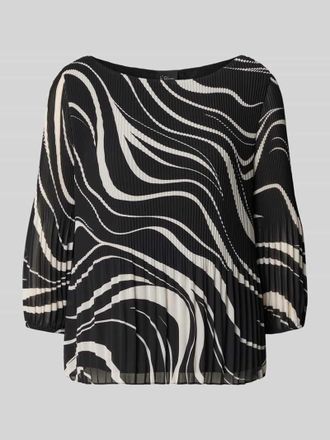 s.Oliver Black Label Regular Fit Langarmbluse mit Allover-Muster in Metallic Black, Gr&ouml;&szlig;e 36