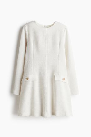 H&M Boucl&eacute;-Kleid - White