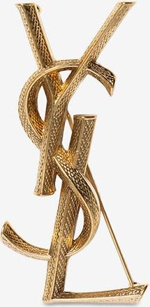 Saint Laurent Goldene Brosche in Schlangentextur Cassandre