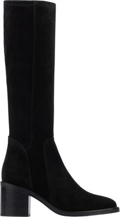 Aquatalia Womens Jasmina Boots, Suede upper, fabric lining, round toe, rubber outsole., Black Suede, 4.5 UK