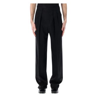 Tom Ford Wide Trousers, male, Black, Size: L Double Pleat Pants