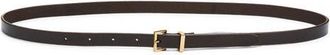 Frame Denim Petite Square Buckle Skinny Leather Belt in Dark Brown at Nordstrom, Size X-Small