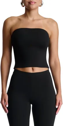Naked Wardrobe Smooth Crop Tube Top in Black at Nordstrom, Size X-Large