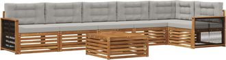 vidaXL Conjunto De Sof&aacute;s De Exterior 7 Uds. Natural Y Gris Claro Vidaxl