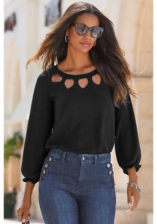 Lascana Womens Heart Cut Out Blouse