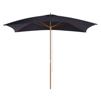 OUTSUNNY Wooden Garden Parasol Sun Shade Patio Umbrella Canopy Black | TJ Hughes