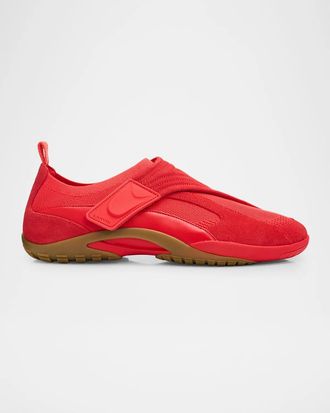 Lanvin Men & apos;s Mesh Knit and Leather Grip-Strap Sneakers
