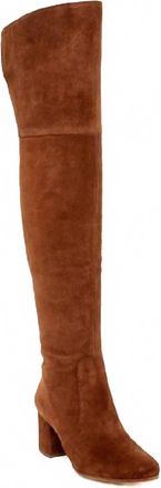 Via Spiga Women Finlay Chestnut Suede Leather Over The Knee Boots In Brown