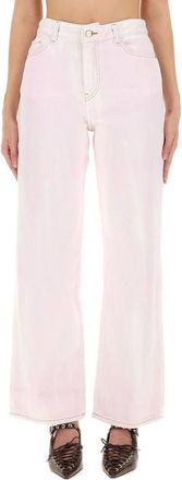 Ganni Wide Jeans - Dames - Loose Fit Jeans - Roze - W26 - Katoen - Jeans
