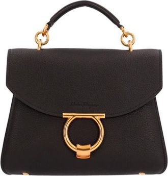 Ferragamo Gancini Ornament Handtas - Dames - Handtassen - Zwart - ONE Size - Leer - Tassen