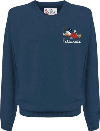 MC2 Saint Barth Heron Light Embry Sweater - Heren - Ronde hals truien - Blauw - 2XL - Wol - Truien & Vesten