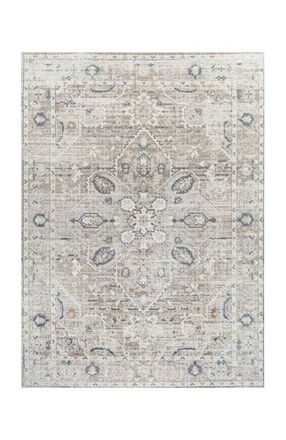 Jonathan Y Designs Shaii Global Medallion Low-Pile Machine-Washable Area Rug in Light Gray/brown at Nordstrom, Size 3Ft 0In X 5Ft 0In